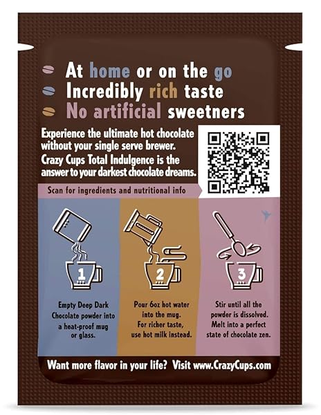 TOTAL INDULGENCE HOT CHOCOLATE MIX, INCLUDES 15 GOURMET HOT CHOCOLATE PACKETS BULK, DEEP DARK HOT COCOA MIX – 1.5 OUNCE (PACK OF 15)