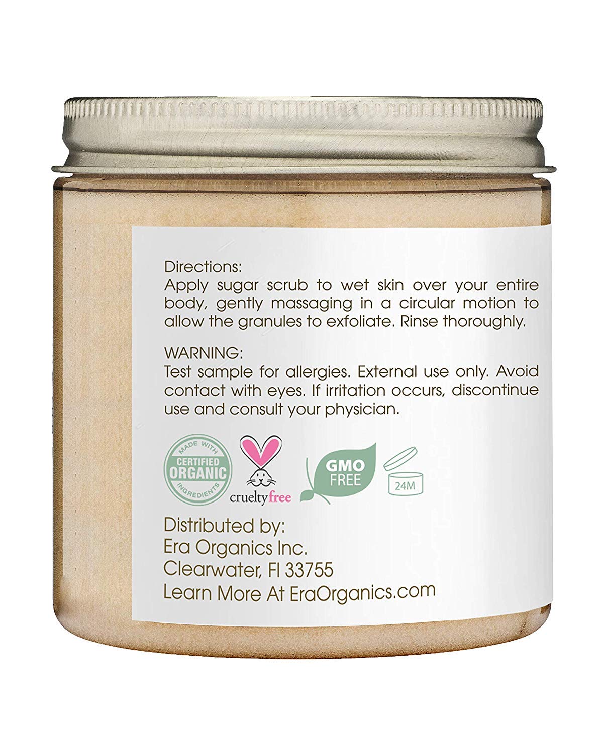 Natural & Organic Sugar Scrub Body Exfoliator - Spa Quality Organic Body Scrub with Food Grade Ingredients to Nourish, Moisturize & Rejuvenate Dull Dry Skin - No Harsh Chemicals, Parabens or Sulfates : Beauty