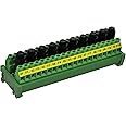 OONO DIN Rail Mount 20 Position Screw Terminal Block Distribution Module with 10 Channel Fuses
