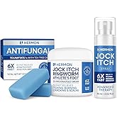 Hermon Antifungal Jock Itch Treatment Set – Soap, Antifungal Cream, and Spray – Complete Care for Jock Itch, Athlete’s Foot, Ringworm & Itchy Skin Relief
