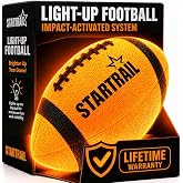 TOMLEON Glow in The Dark Football | Ultra-Bright Double LED Light-Up Football Size 6 with 3 Extra Batteries and Pump for Kids &amp; Teens Ages 6+ | Outdoor Fun for Evening Play, Camping &amp; Beach Games