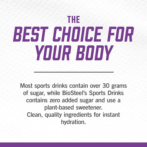 BIOSTEEL SPORTS DRINK, SUGAR-FREE FORMULA WITH ESSENTIAL ELECTROLYTES, GRAPE FLAVOR, 16.7 FLUID OUNCES, 12-PACK