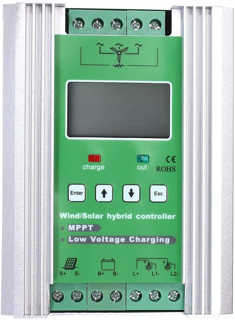 Qiuli 600W LCD 12V/24V Grid MPPT Wind Solar Hybrid Charge Controller 600W Solar Booster Dump Load