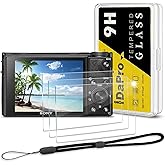 iDaPro Screen Protector for Sony RX100 VII / VI / V / IV / III / II & Hand Lanyard [3+1 Pack] Tempered Glass Easy Installatio