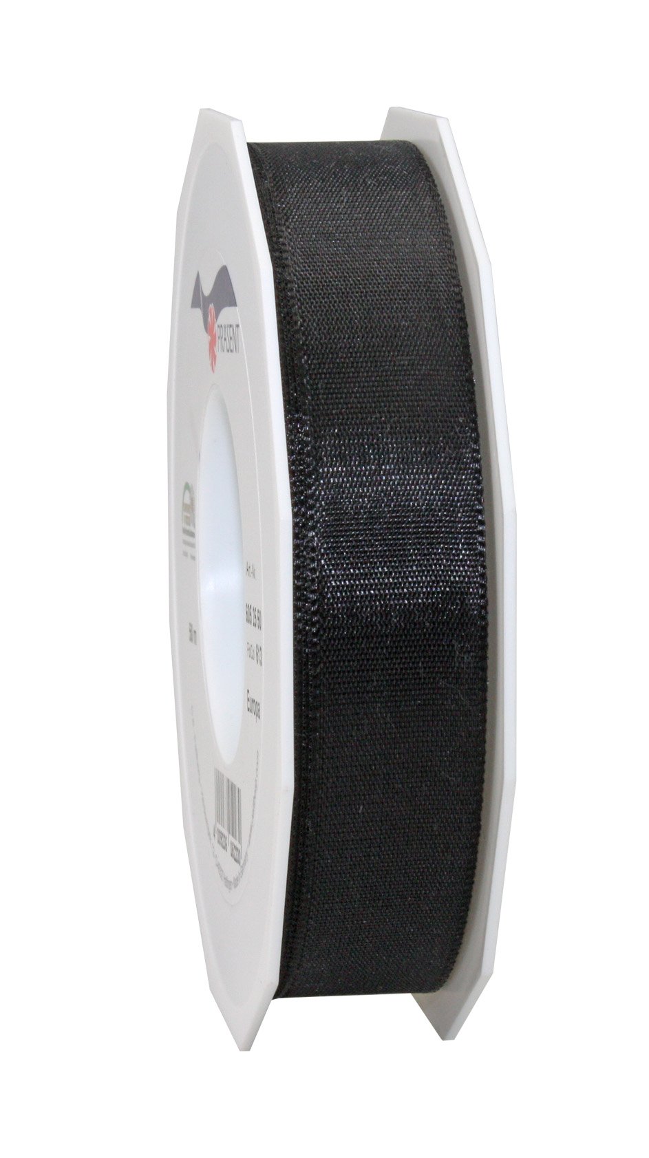 C.E. Pattberg Präsent - Europa Taffeta Ribbon Black 25 mm width, 50 m length