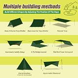 Bessport Camping Tent Tarp 3x4m Waterproof PU3000mm with Eyelets & Stakes view 5