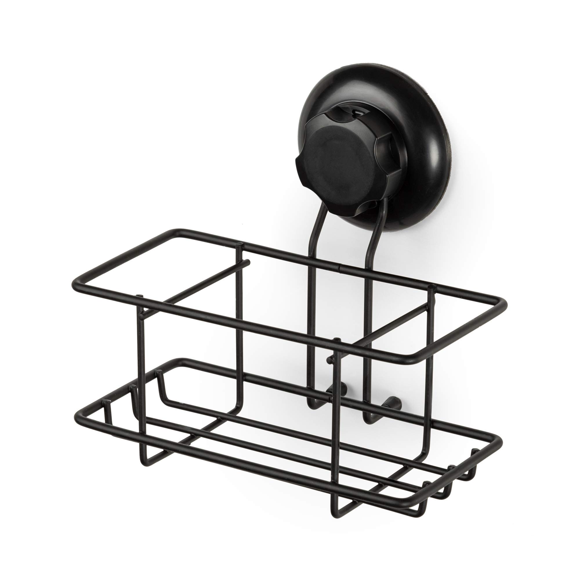Compactor Bestlock Wall Mounted Shower Rack, Suction Cup Mounting, Supports up to 6kg, 16.4 x 10.5 x H.15.5 cm, Black, RAN9786