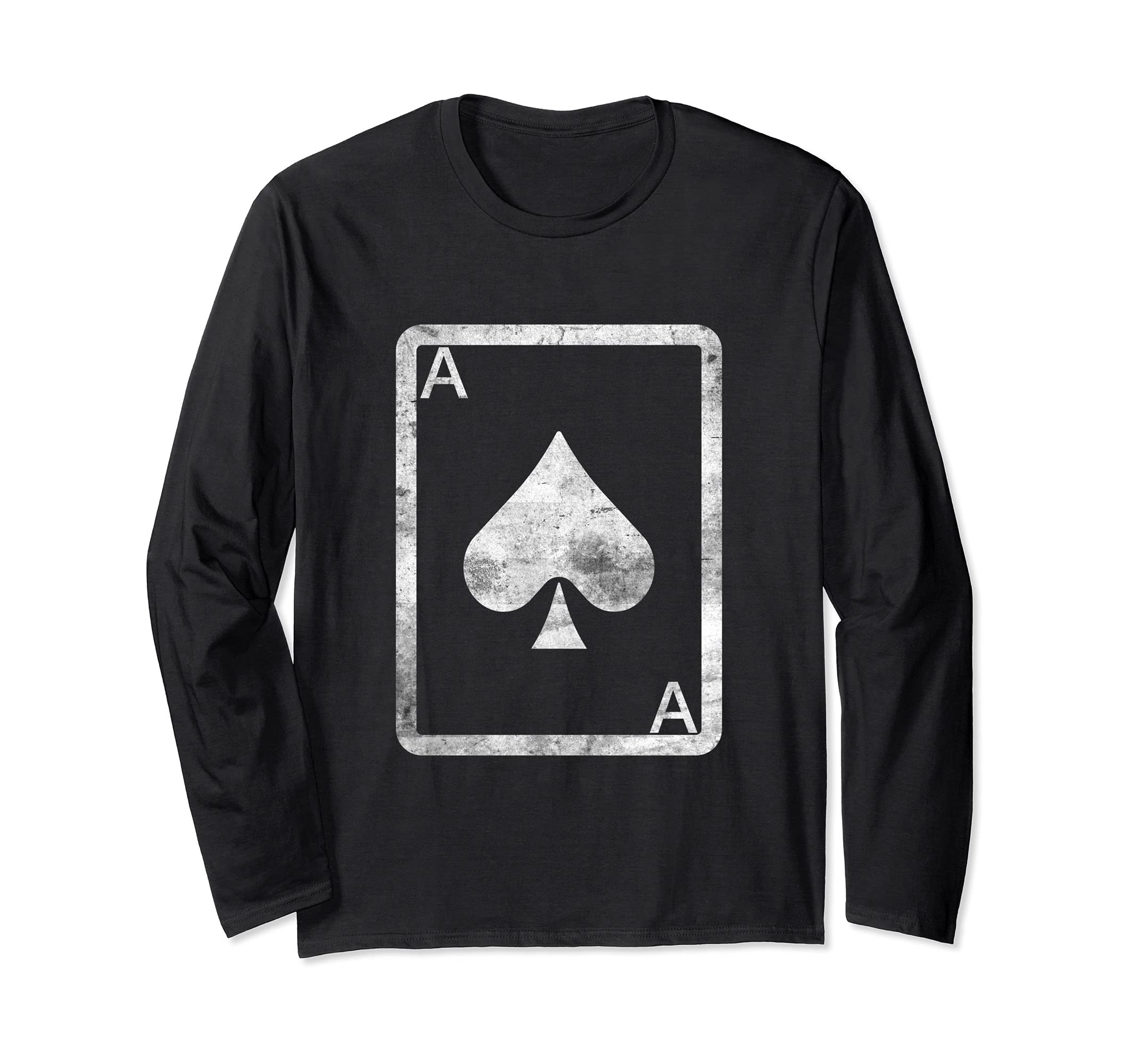 Funny Poker Card Ace Spade Design Gambling Cards Player Long Sleeve T-Shirt