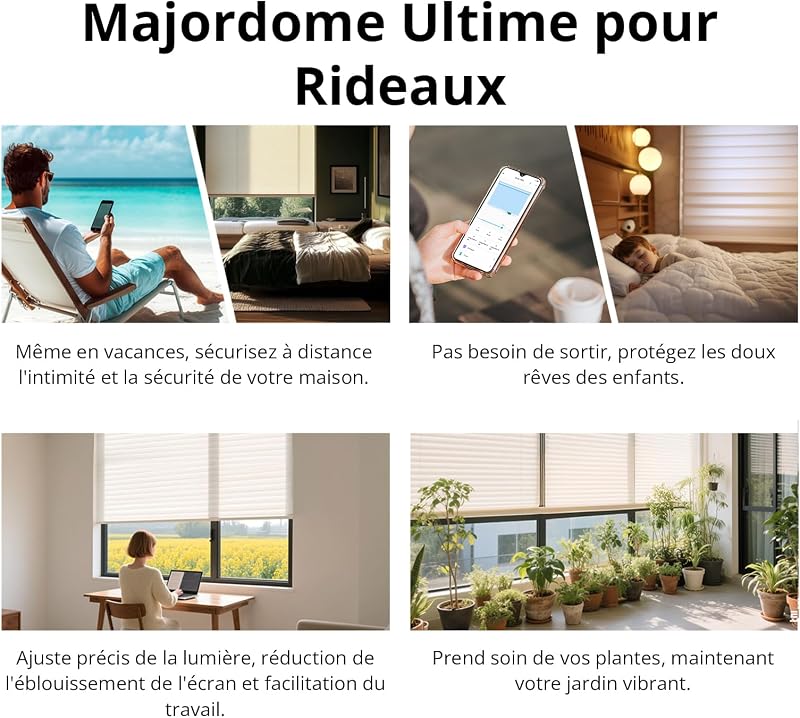 Interrupteur Matter pour Volet roulant MINI-RBS, Wi-Fi 2,4 GHz, Format Mini, Contrôle en Pourcentage, Compatible Alexa/Google Home/HomeKit/Home Assistant, Fil Neutre Requis, 1 Unité