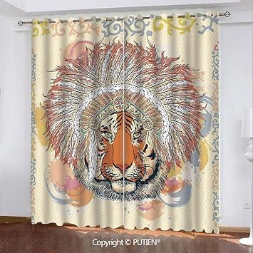 Amazon Com Satin Grommet Window Curtains Drapes Tribal African
