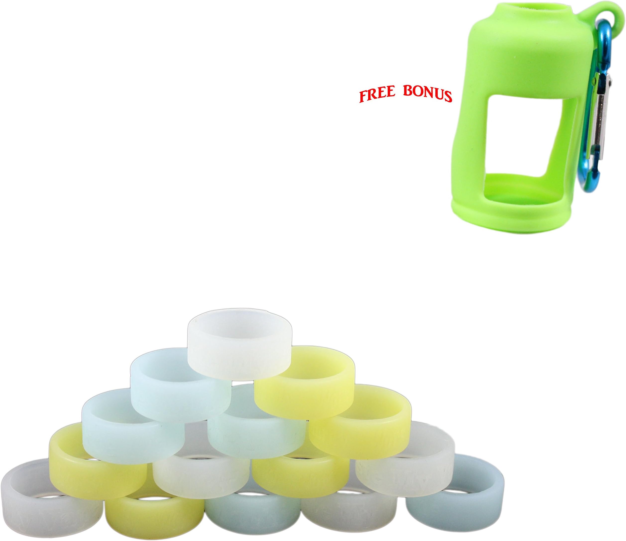 Super Glow In the Dark Vape Band Rings Anti Slip silicone Band Mechanical Mods Pack of 15 RBA RDA Tank Mechanical Mod Free Ejuice Silicone Cover With Purchase (15)