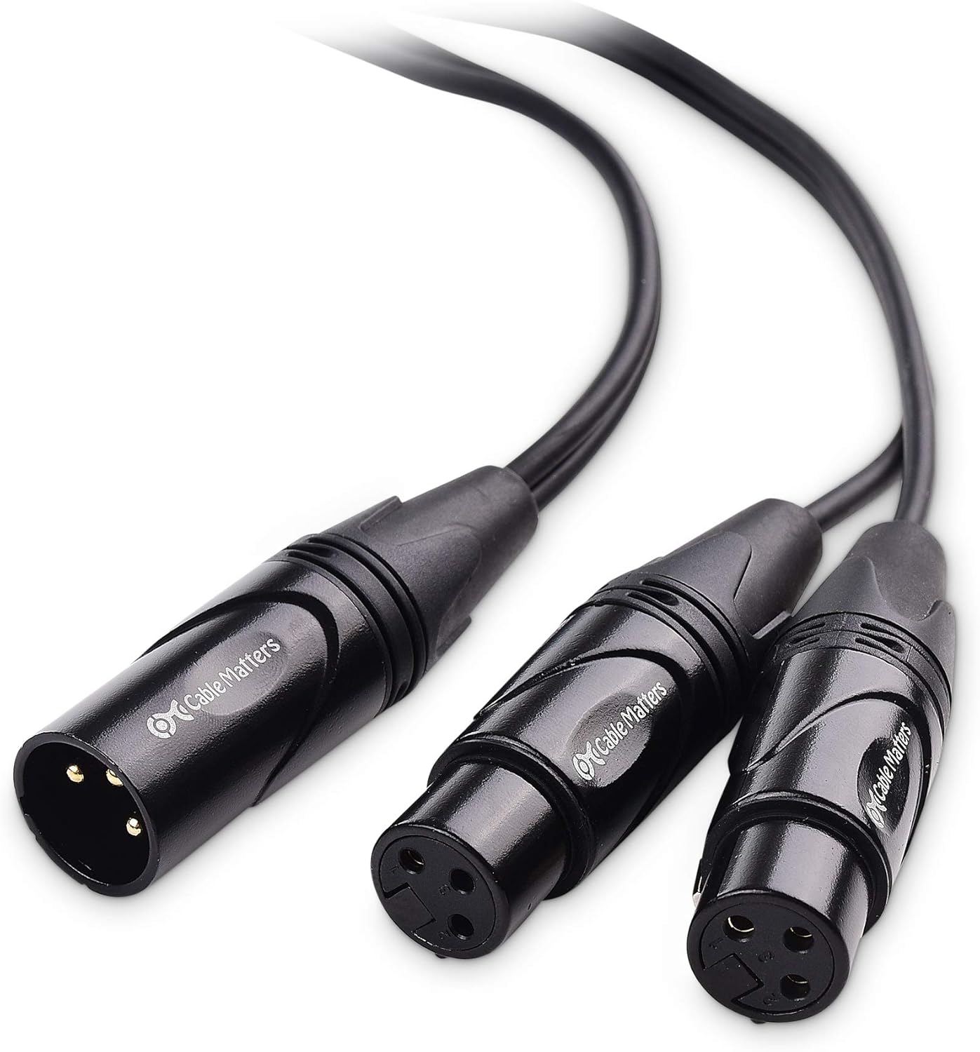 Cable Matters XLR Splitter Cable, Male to 2 Female XLR Y Cable - 18 Inches