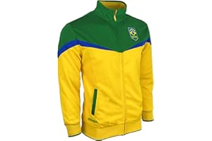 Icon Sports Boy's Brasil Soccer Track Jacket, Youth Sizes Brazil Football Full Zip Jacket