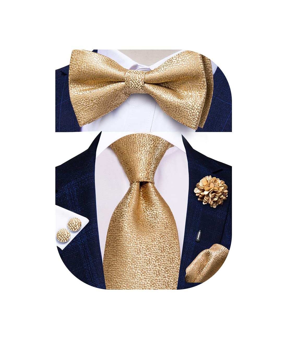 Hi-Tie Gold Tie and Pre-Tied Bowties for Men