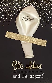 Karte mit Ballon - Willst Du meine Trauzeugin sein? schwarz/gold
