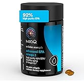 MitoQ Advanced EPA Omega-3 – High-Purity 800mg EPA Fish Oil Supplement | with Vitamin K2, D3, E | Cardiovascular, Brain, Cellular Support | No Fishy Aftertaste | 60 Softgels