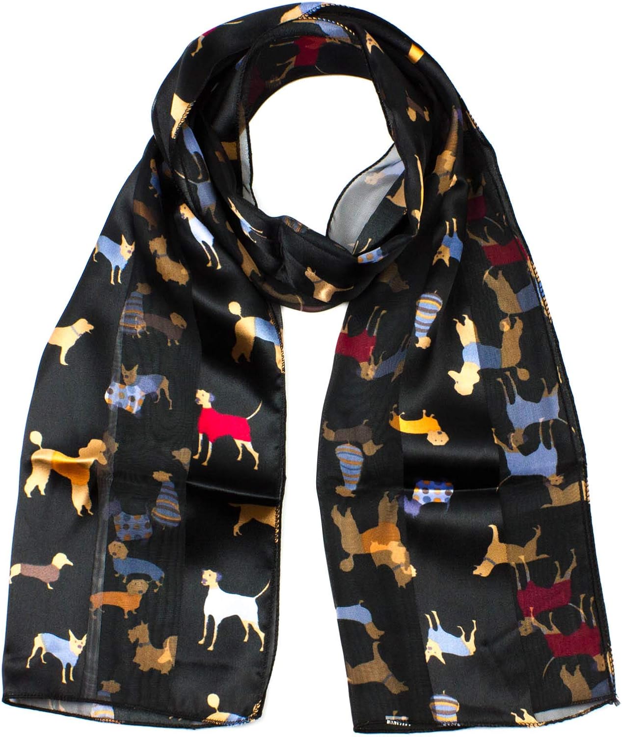 Mytoptrendz® Dog Print Women's Fashion Scarf Long Thin Silky Shiny