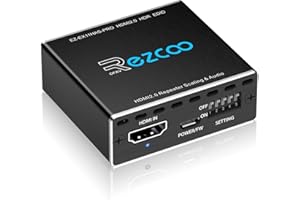 ROFAVEZCO HDMI Splitter 1x1 Audio Extractor 4K 60Hz Atmos CEC EDID/Down-Scale/HDCP Switch Fit Various Video- SPDIF 5.1CH Optical Toslink,Stereo Audio Breakout, HDMI Repeater Digital De-embedder Decoder EX11PRO