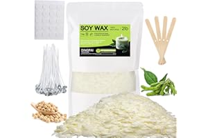 DINGPAI Natural Soy Wax for Candle Making, 2lb Organic Soy Wax Flakes, Premium Soy Candle Wax for Candle Making Supplies, Pure Candle Wax from Farm, No Harmless, Additives