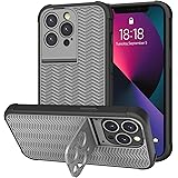 CAFEWICH iPhone 13 Pro Case with Stand, Hard Back Shockproof Drop Protective Phone Cover Built-in Kickstand and Camera Protec