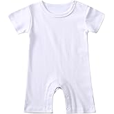 FITFIFTH POD Newborn Short Sleeve Romper Solid Jumpsuit Cotton Infant Clothes Baby Girl Boy One-Piece Outfit 0-12 Months