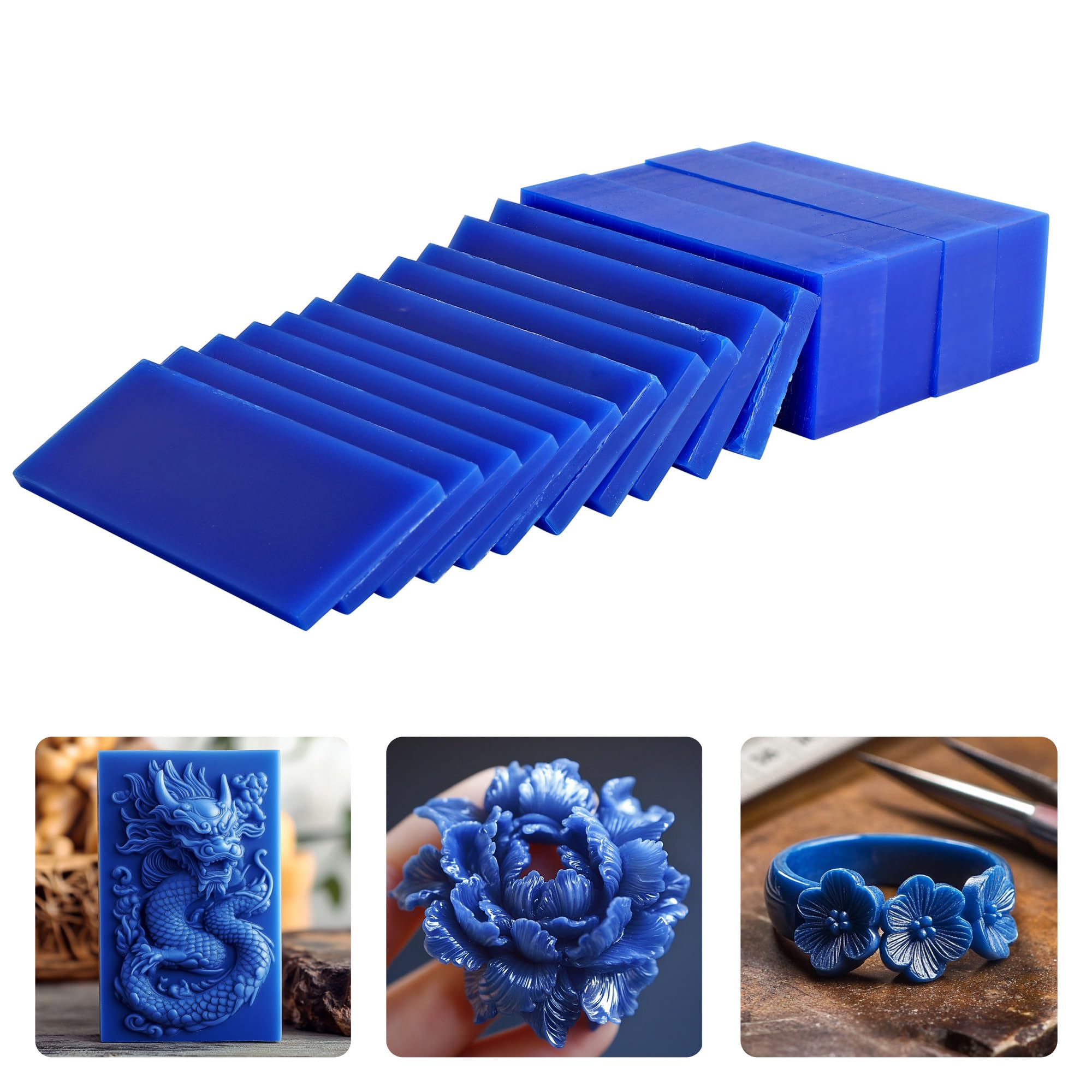 Yoption Carving Wax Block, Casting Wax Slice for Making DIY Jewelry and Craft Making, 1LB, Blue