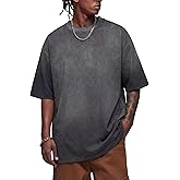 Vamtac Heavyweight T Shirts for Men Oversized Gradient Tshirt Wash Crewneck Short Sleeves Plain T Shirts Summer Cotton Tops