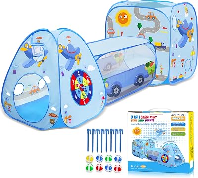 MAIKEHIGH Kids Play Tent and Tunnel 3 in 1 Ball Pit Indoor Outdoor