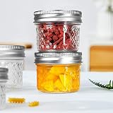 Hniuyun Glass Regular Mouth Mason Jars 120ml 12Pcs with Silver Lids Clear view 3