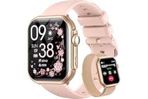 RUXINGX Smart Watch for Women for iPhone&Android: 100 Day+Battery Life, Smart watch(Answer/Make Calls) with 24/7 SpO2 Sleep Heart Rate Monitor,5ATM Waterproof,Fitness Tracker with 120+ Sport,Reloj Inteligente