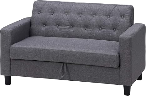 Amazon 不二貿易 ソファ 2人掛け 幅1cm グレー ポケット 収納付き コンパクト 2way ロータイプ サン ソファ カウチ オンライン通販