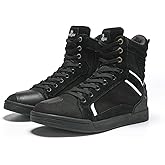 BORLENI Motorcycle Boots Street Riding Shoes Anti-Slip Outdoor Trekking Hike Work Shoes for Men