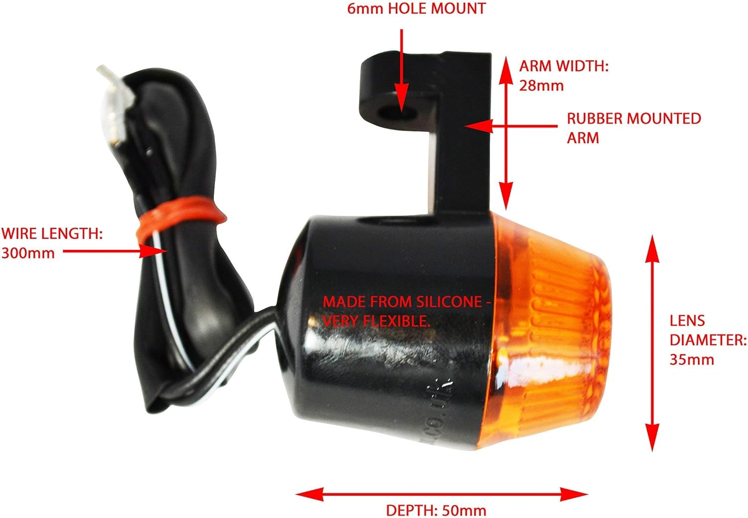 Alchemy Parts Motorbike Flexible Silicone Indicators for Off Road Motocross Supermoto Enduro Quad ATV, black - Image 3