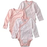 Butterblu unisex-baby Sterling 3-pack Kimono Bodysuits 100% Organic Cotton Side Snap for Baby Boys & Girls