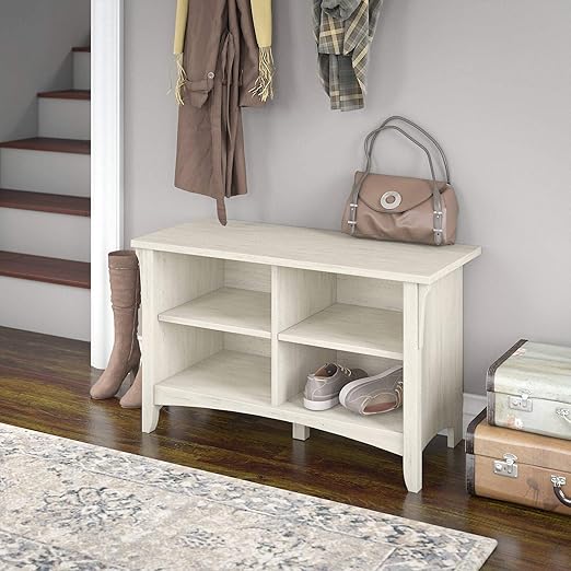 Amazon.com: Shoe Storage Bench in Antique White - 31.73" l X 15.75" w