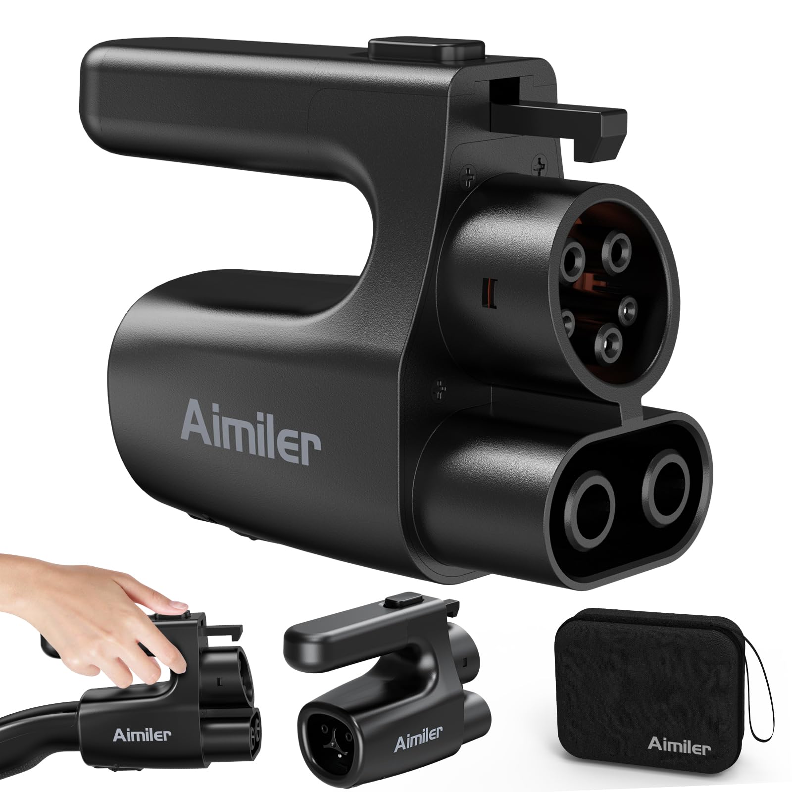 Photo 1 of AIMILER NACS to CCS Electric Vehicle Adapter, 500 Amps / 1,000V Nacs to DC Adapter Compatible with Tesla V3/V4 Superchargers - Fast Charge CCS1 EVs [Check with Your Automaker for Compatibility], Black