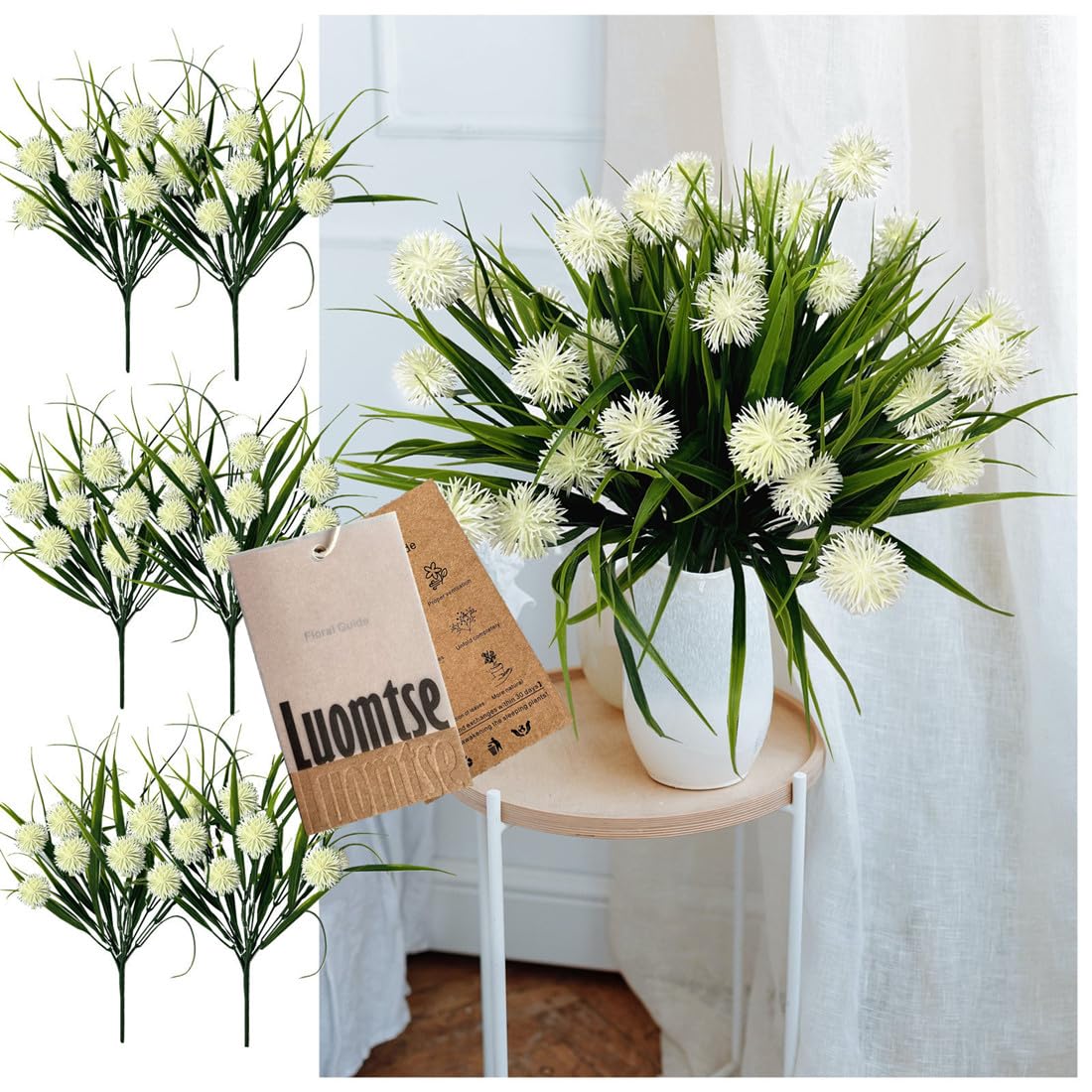 LUOMTSE 6 Bundles of Artificial Flowers, Upgrade Sun Protection Fake