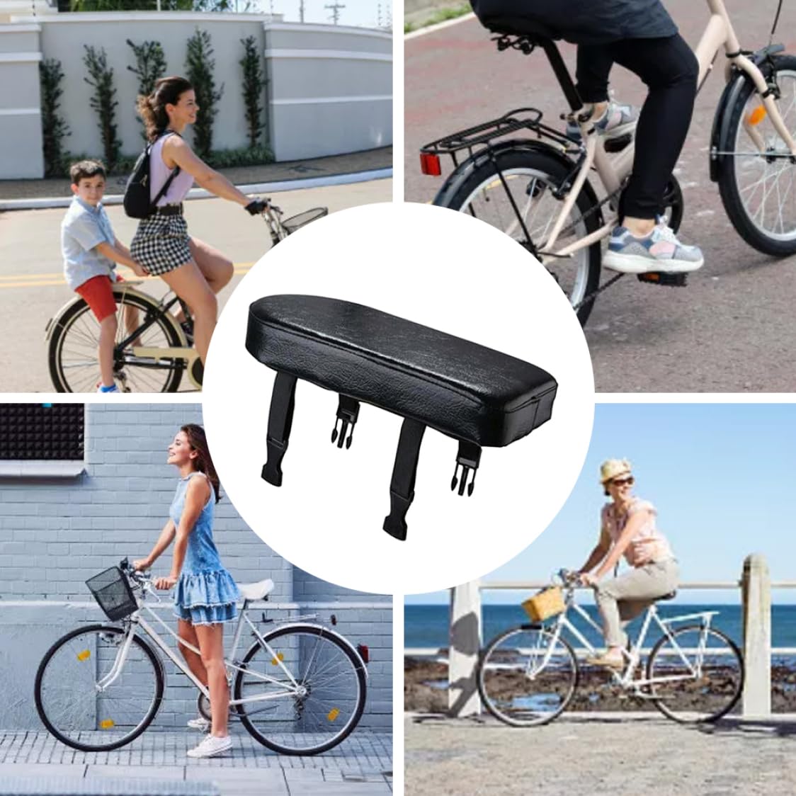 Manned Cushion, Multi Function Manned Cushion Mountain Bike Back Shelf Seat Cushion Manned Comfortable Saddle Children Back Seat Black, Back Seat Saddle