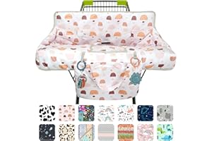 Polovillae Shopping Cart Cover for Baby 2-in-1 High Chair Cover with Safety Harness Multifunctional Boho Pattern Cart Covers for Babies Soft Padded Grocery Cart Cover for Baby Boy Girl