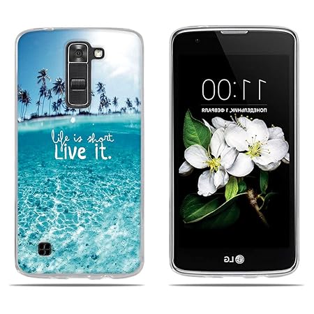 DIKAS LG K7 / X210 / X210DS / LG Tribute 5 LS675 Hülle, 3D Mode Muster Transparente Silizium TPU Mode Kreative Matte TPU Voll