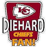 Siskiyou Sports NFL Kansas City Chiefs Die-Hard Fan Auto Decal, Team Colors, One Size