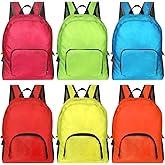 Sherr 6 Pieces 17 Inch Backpacks in Bulk Foldable Basic Colorful Assorted Colors Lightweight Backpacks for Outdoor Travel