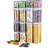Airtight Food Storage Containers with Lids, Clear Pantry Canister Set for Kitchen Organization, Stackable Organizers for Food