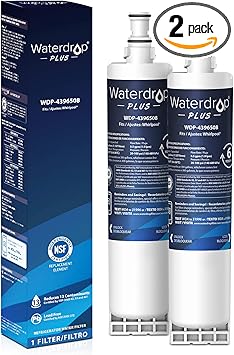 Amazon Com Waterdrop 4396508 Nsf 401 53 42 Certified Refrigerator Water Filter Compatible With Whirlpool 4396508 4396510 Nlc240v 4392857 Kenmore 46 9010 Everydrop Filter 5 Edr5rxd1 Pack Of 2 Home Improvement