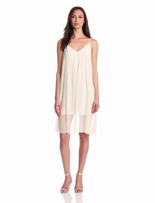 Plenty by Tracy Reese Women's Soft Solid Embellished Slip, White