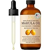 Pomberries Marula Oil | 100% Pure, Cold-Pressed & Unrefined | Marula Oil for Face, Skin & Hair – Rich in Omegas 6, 7 & 9 – Helps Improve the Look of Fine Lines & Wrinkles | 4 fl oz Glass Bottle