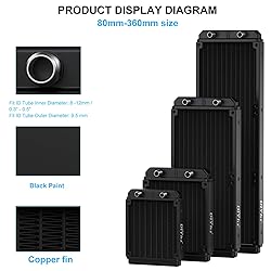 DIYhz Water Cooling Computer Radiator, 12 Pipe