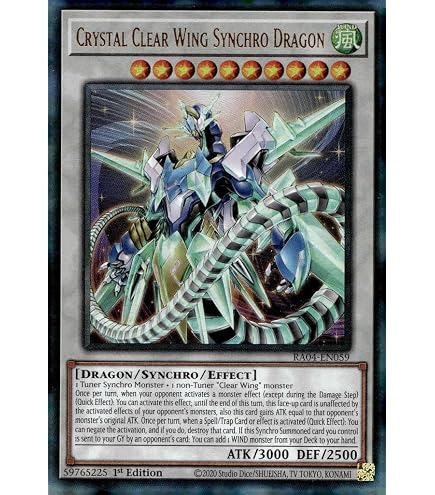 Amazon.com: Yugioh 1st Ed Clear Wing Synchro Dragon LEDD-ENC29 Ultra Rare 1st Edition Legendary Dragon Decks : Toys & Games