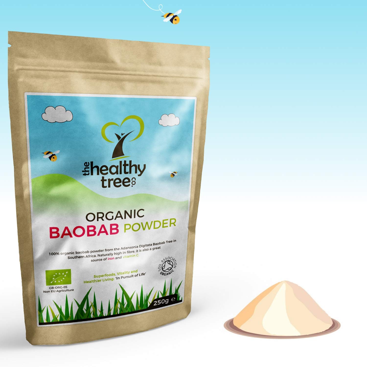 TheHealthyTree Company Baobab Orgánico en Polvo - 250g: Amazon.es: Salud y cuidado personal