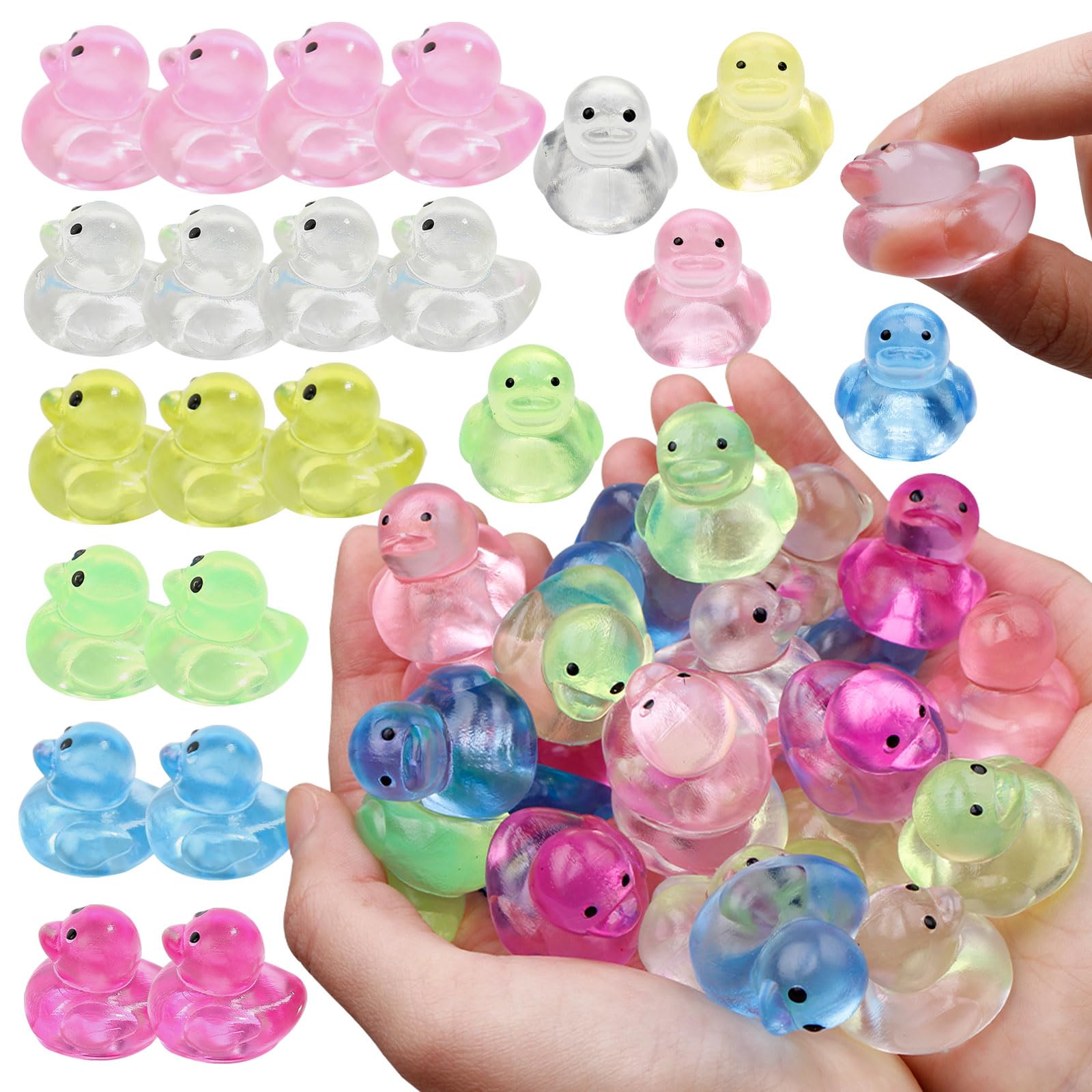 Mini Duck Sensory Toys 24 Pack Fidget Toys for Kids, Treasure Box Toys Fidgets for Classroom, Sensory Toys for Kids with Autism, Easter Gift